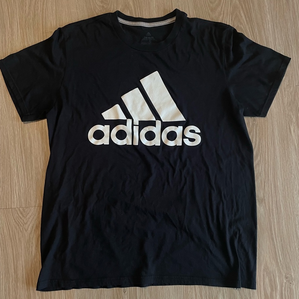 men’s adidas classic black logo performance tee - L